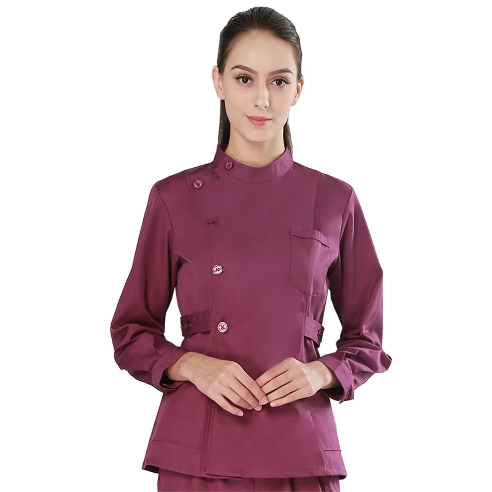 AHUFGN Nurse Scrubs Women Traditonal Nurse Scrubs Set Medical Uniforms Women Men Dental Workwear Clothes Poplin Surgeon Medic Scrub Suit