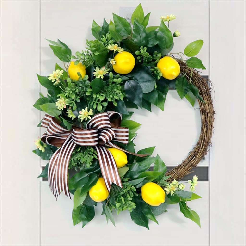 Simulated Lemon Wreath Wall Hanging Holiday Wall Decorations Wall Decorations Door Hanging Wreath