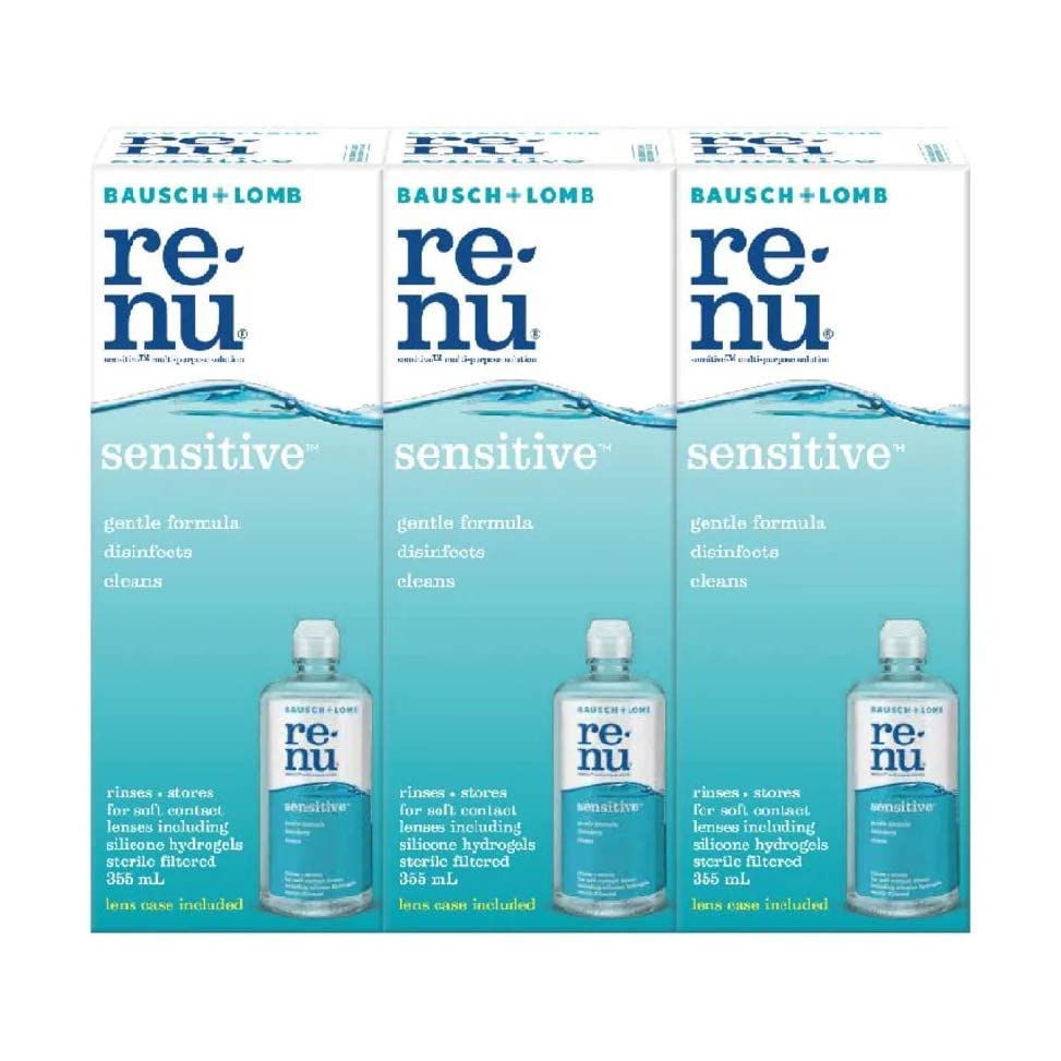 Bausch + Lomb Renu Sensitive Multi-Purpose Solution Packset 355Ml X 3S (Suitable For Soft Contact Lens Including Silicone Hydrogels)