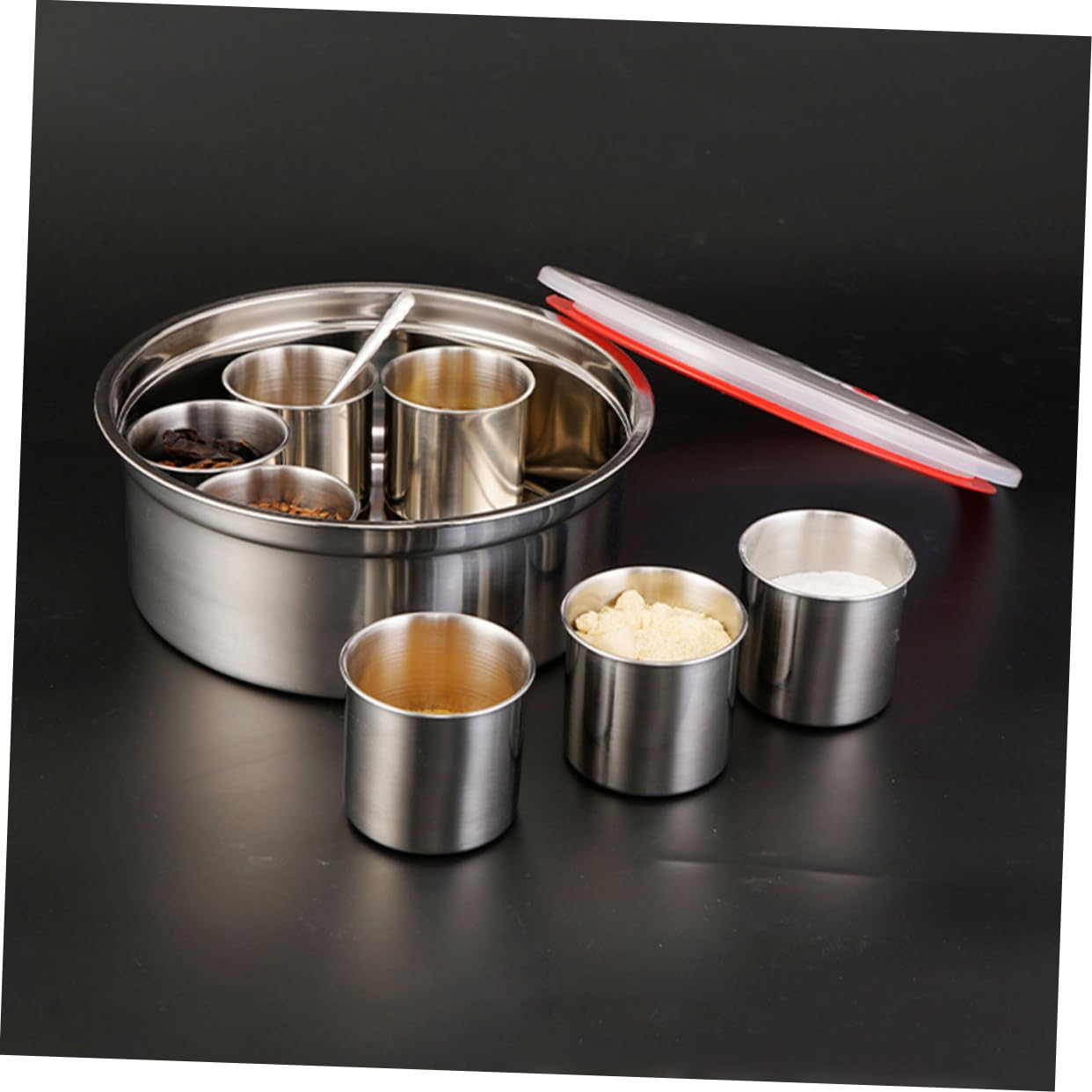 Genérico Juego De Botes para Condimentos Tarros para Especias Botes De Cocina para Encimera Juego De Recipientes para Condimentos De Acero Inoxidable