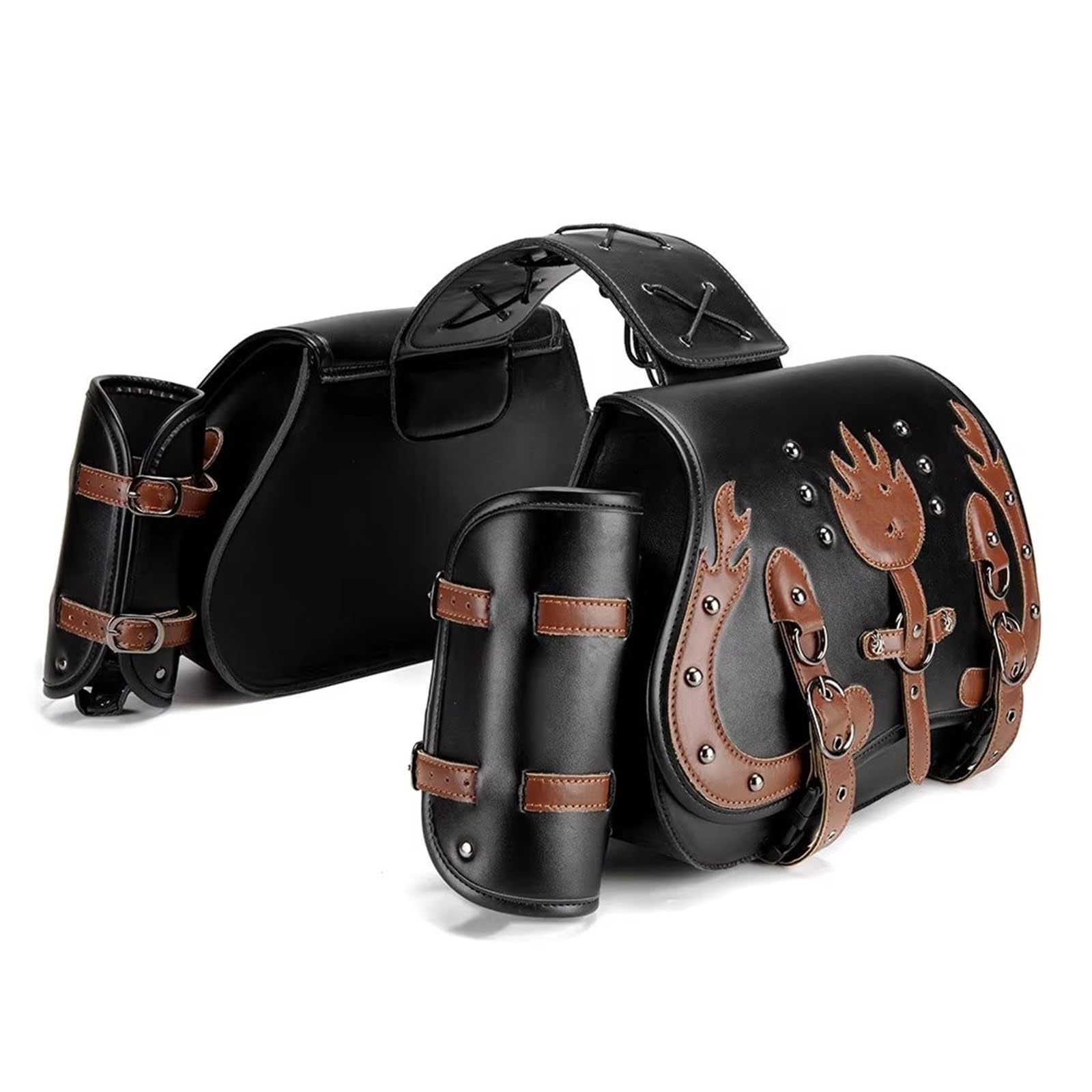 Moto Sacoche Selle Sacoche Latérale De Moto Rétro 2025 Suspendue Vintage Punk En Cuir PU Pour Selle Locomotive Pour Cruiser Pour BMW
