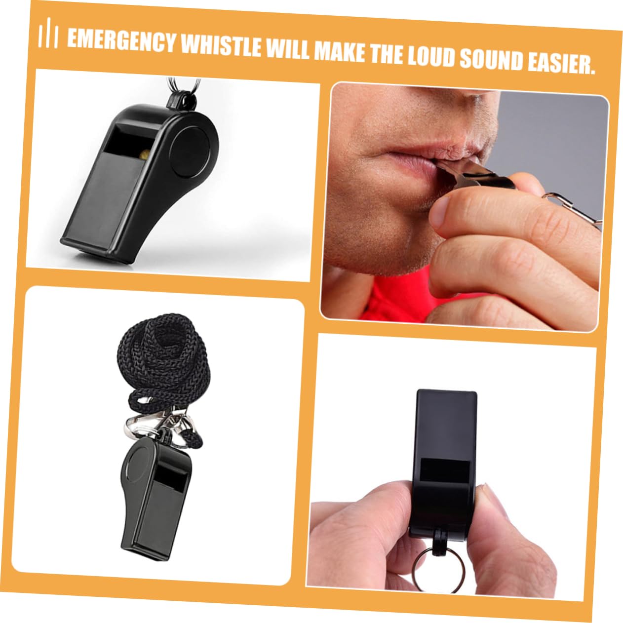 BESPORTBLE 40pièces Sifflets De Survie avec Cordon Sifflet Urgence Multi-Usage pour Entraînement Sportif Et Activités De Plein Air