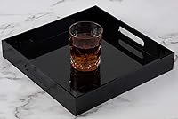 Vista 84 de Bandeja de servir de acrílico blanco brillante con asas resistentes - 10x15 pulgadas - Bandeja para servir café, aperitivos, desayuno, mayordomo