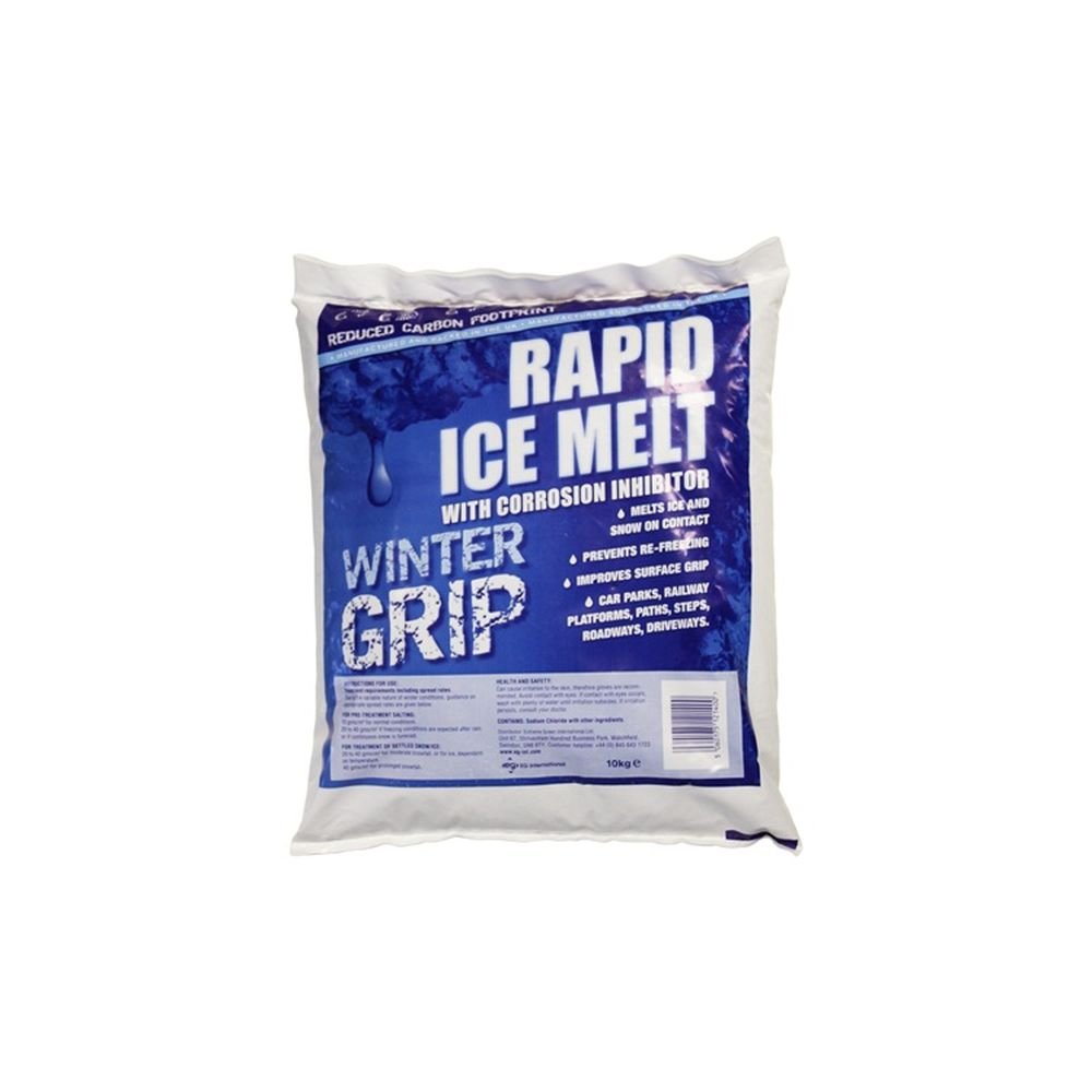 Winter Shield's 10KG of Grit Rock Salt for Weeds De-Icing Salt Grit for Clearing Paths, Driveways & Roads of Snow & Ice - White Salt (PACKAGING MAY VARY)