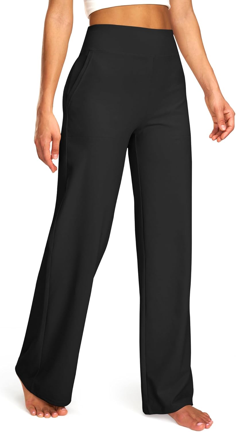 Blue Breath Yoga Pants Women Wide Leg Pants with Pockets High Waist Stretch Dress Casual Sweatpants Petite/Regular/Tall - Image 4