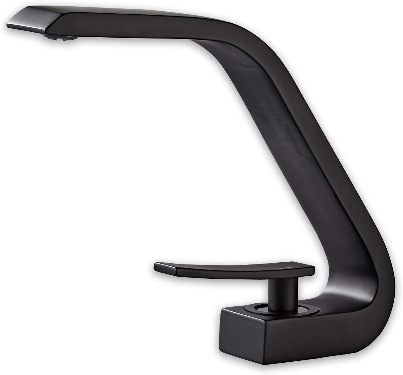 BAKALA Modern Black Sink Faucet, Touch On Bathroom Basin Faucet with 2 3/8" US Supply Hose, Brass Lead-Free Singles Handle Lavatory Faucet Tap Deck Mounted - Matte Black