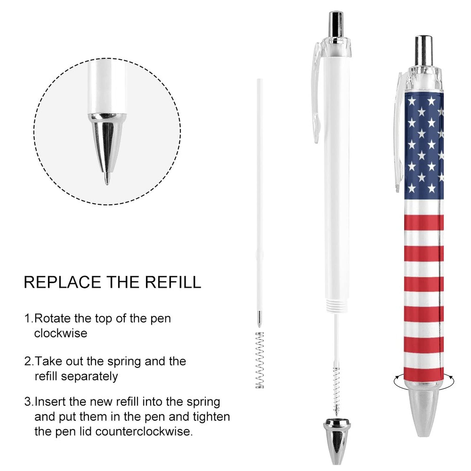 Amazon.co.jp: ジューンティーンス アメリカ国旗 ボールペン ブルー