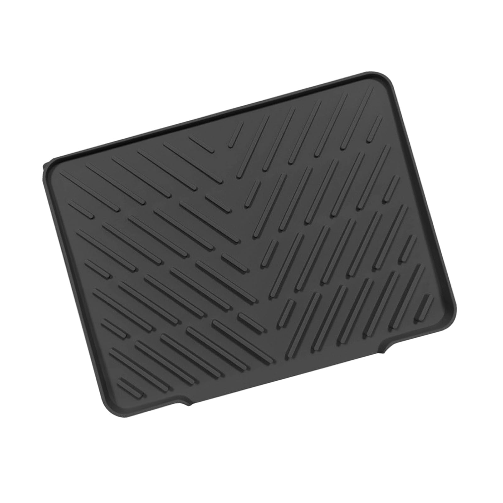 Msioytog Silicone Drain Board with Angled Grooves for Quick Water and Drying Hanging Hole Elastomer Mat