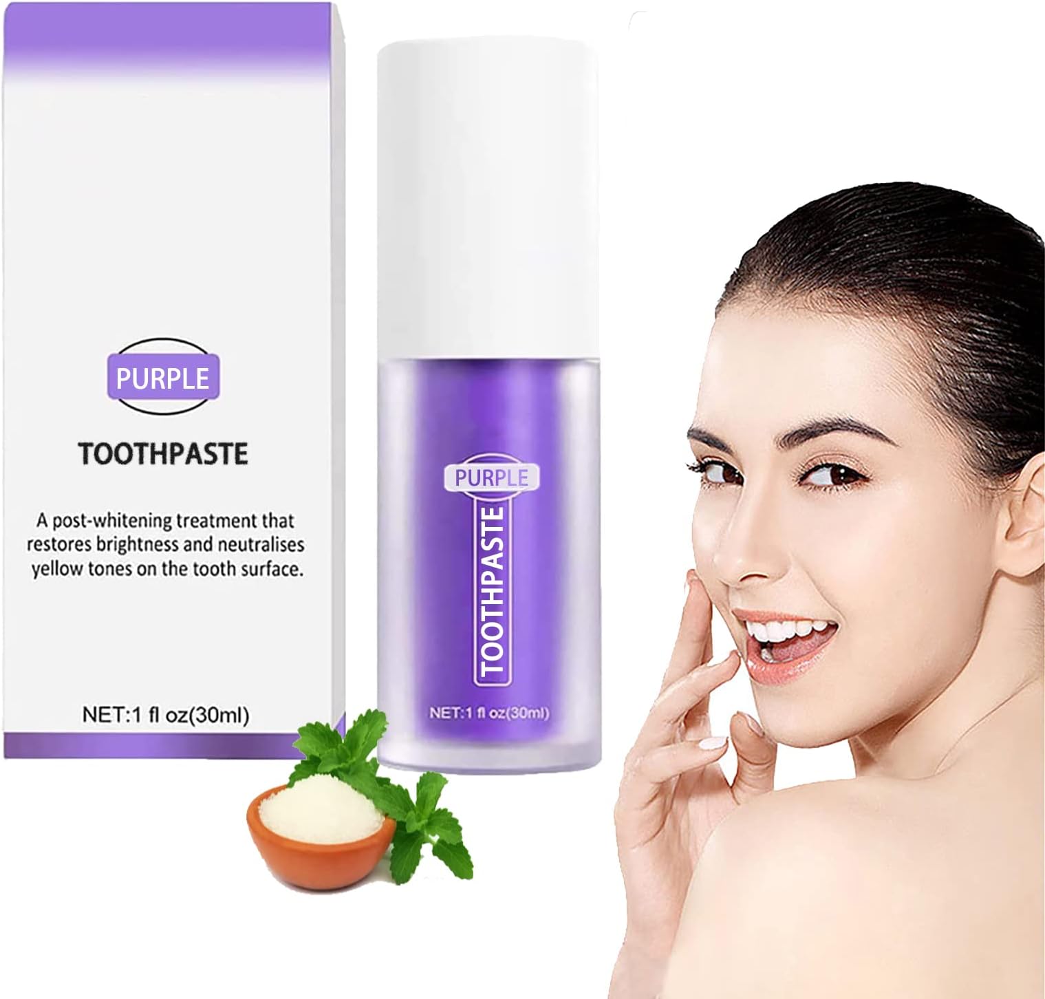 OETNAISAN Purple Toothpaste for Teeth Whitening, Toothpaste Against Sensitive Teeth and Gum Repair, Gum Health. Foam Stain Removal Coffee, Smoking, Yellow Teeth