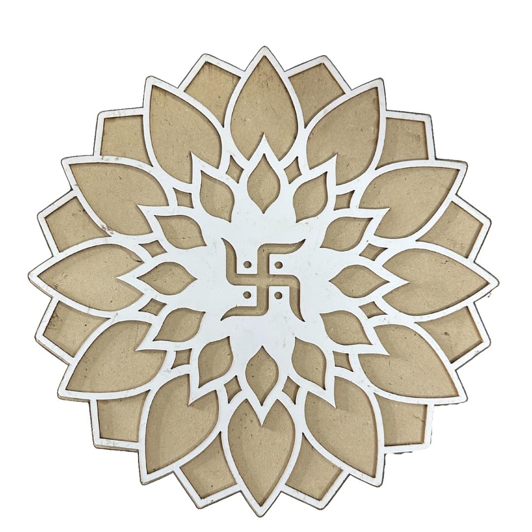 HALDI MEHENDI SHAADI Swastik Rangoli Stencil Mat with Base for Diwali Decoration. Easy Just Fill it Up, DIY Art & Craft Island Kit, Reusable for Door Entrance Floor Mandir Puja (12 inch) (Pattern 3) (B0CMZZC1HG) Amazon Price History, Amazon Price Tracker