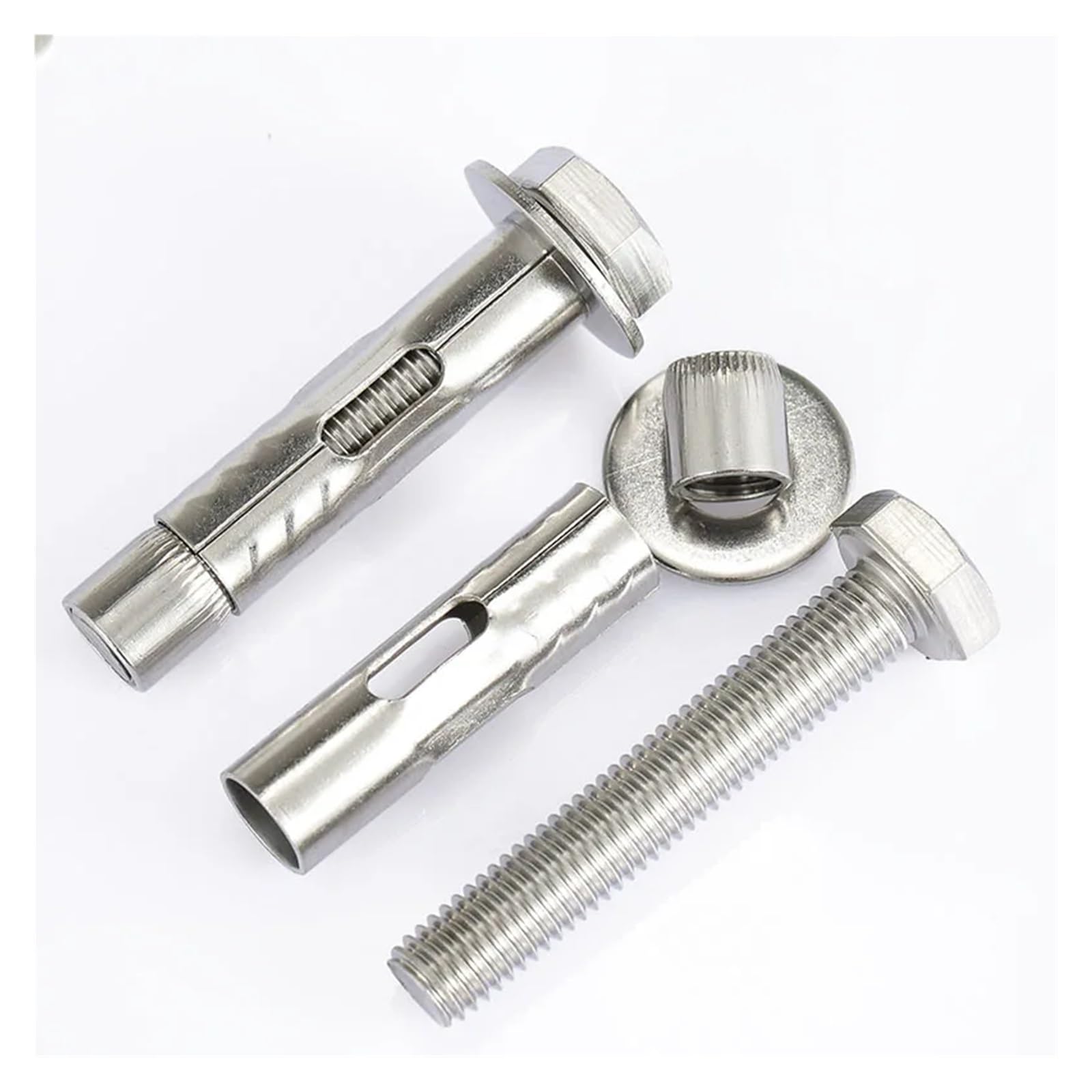 tornillos de anclaje, Tornillos de anclaje for hormigón con manguito expansión hexagonal externo acero inoxidable 304, M6, M8, M10 y M12(M8x90(2Pcs))
