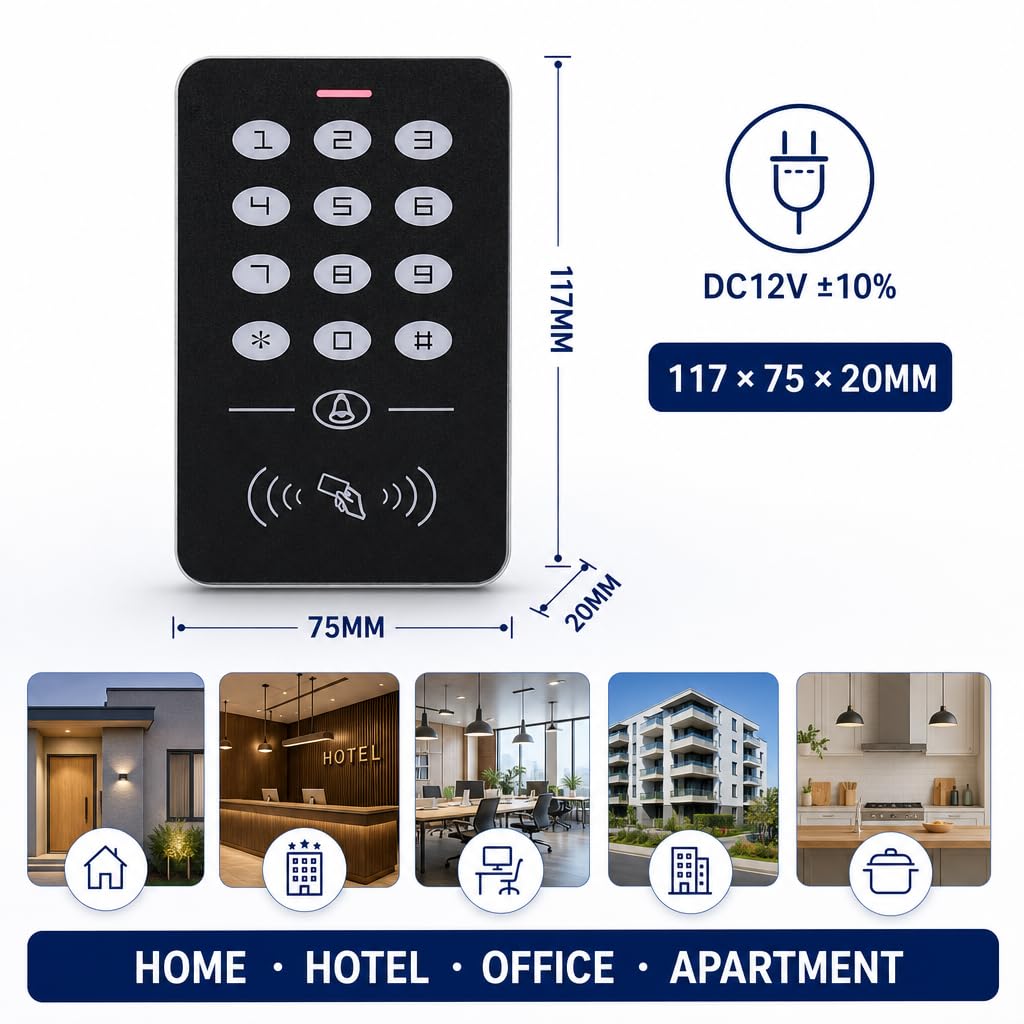 Kit Système Contrôle d'accès RFID 125KHz Set Contrôleur d'accès