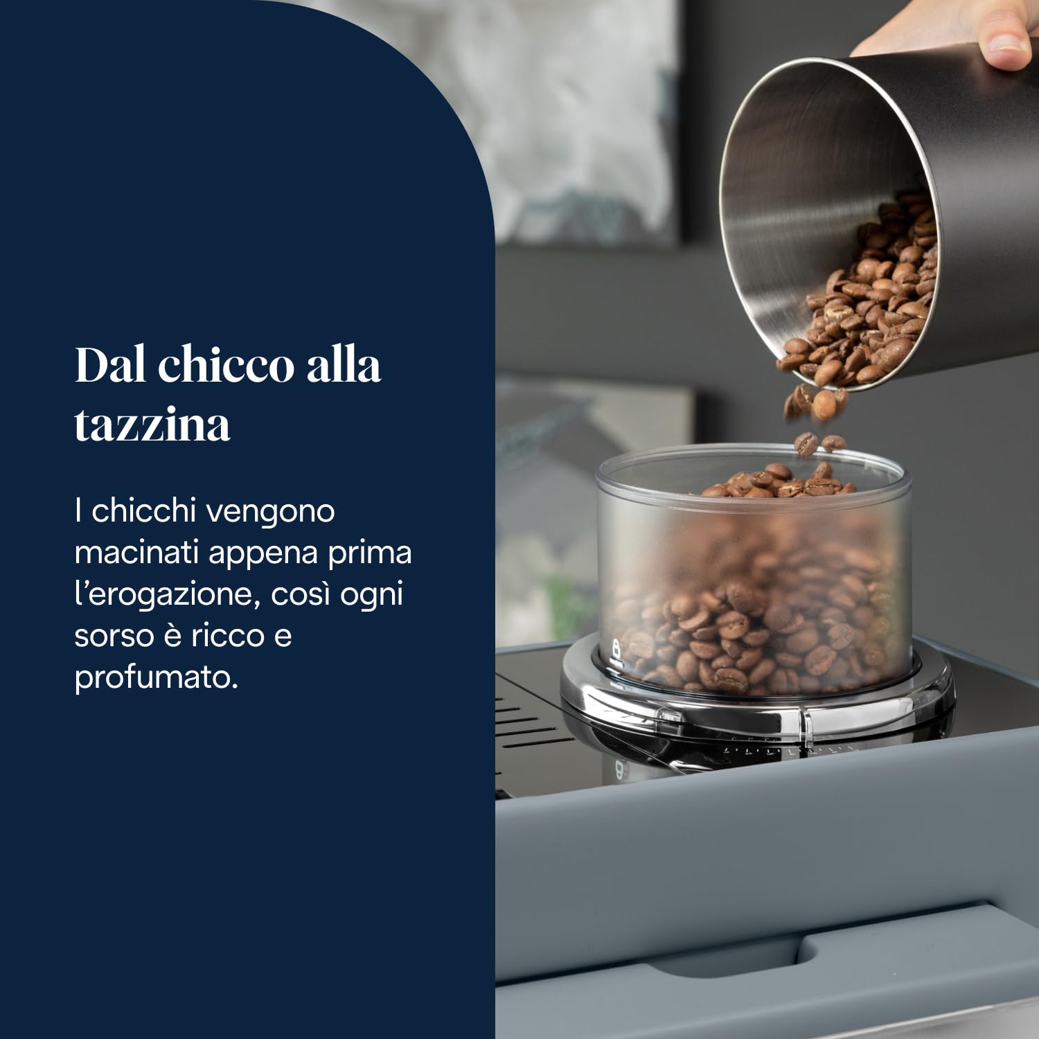 De’Longhi Rivelia – Perfetto Macchina da Caffè Automatica, LatteCrema Montalatte Automatico, 16 Bevande in un Solo Tocco, Display Touch a Colori, Contenitori Intercambiabili, Grigio (EXAM440.55.G) - 3