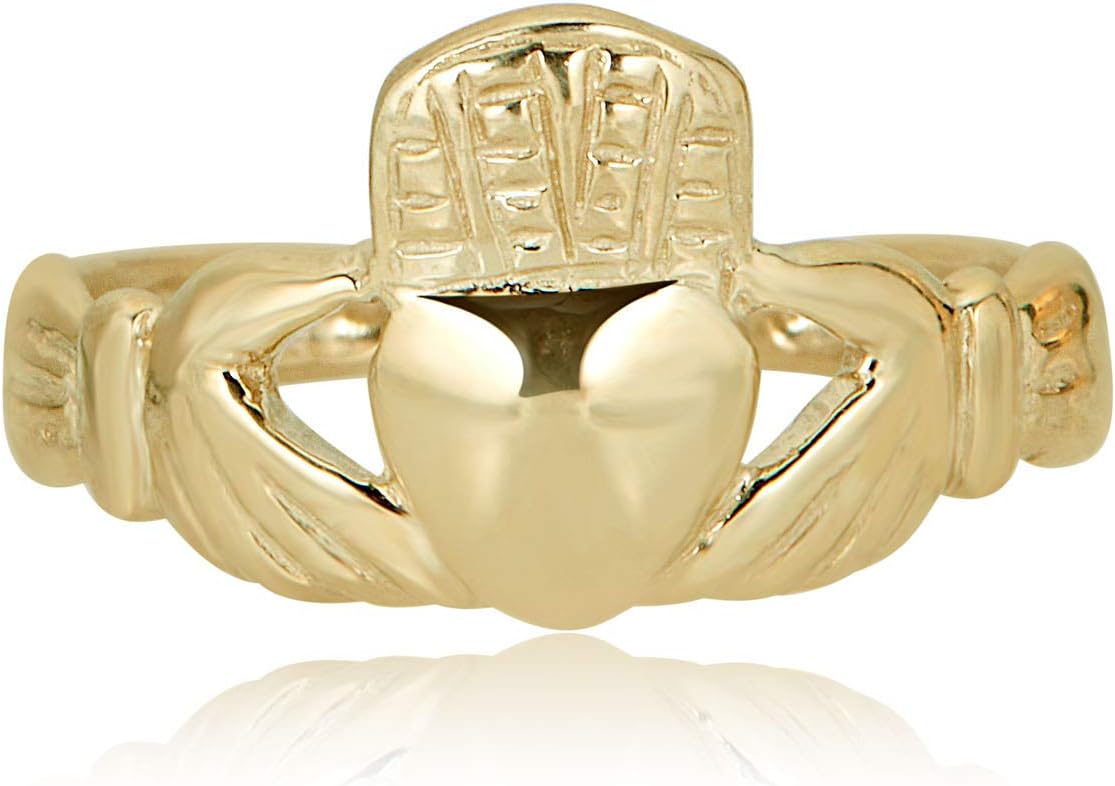 AVORA 10K Yellow Gold Adjustable Irish Claddagh Toe Ring