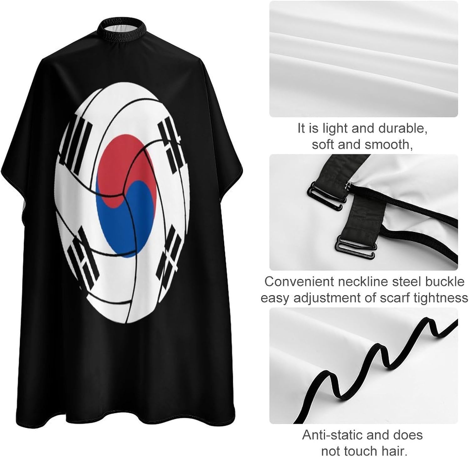 South_Korea Flag Volleyball Barber Cape Professional Hair Cutting Apron Hairdresser Cape for Men Women