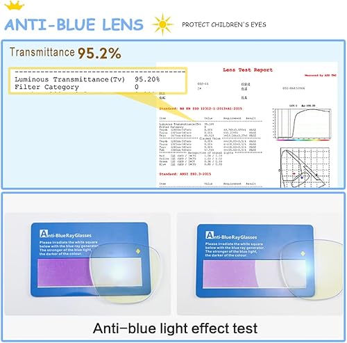 Miniatura 5 de 180 Hinges TR90 - Lentes de computadora para niños Lentes de bloqueo de luz azul para niñas. Lentes de protección contra la radiación