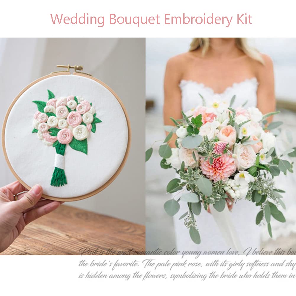 BYVUTE Wedding Embroidery Kit For Beginners - Cross Stitch Kit With Hoop, Thread, Pattern & Instructions, DIY Wedding Decor - View #7