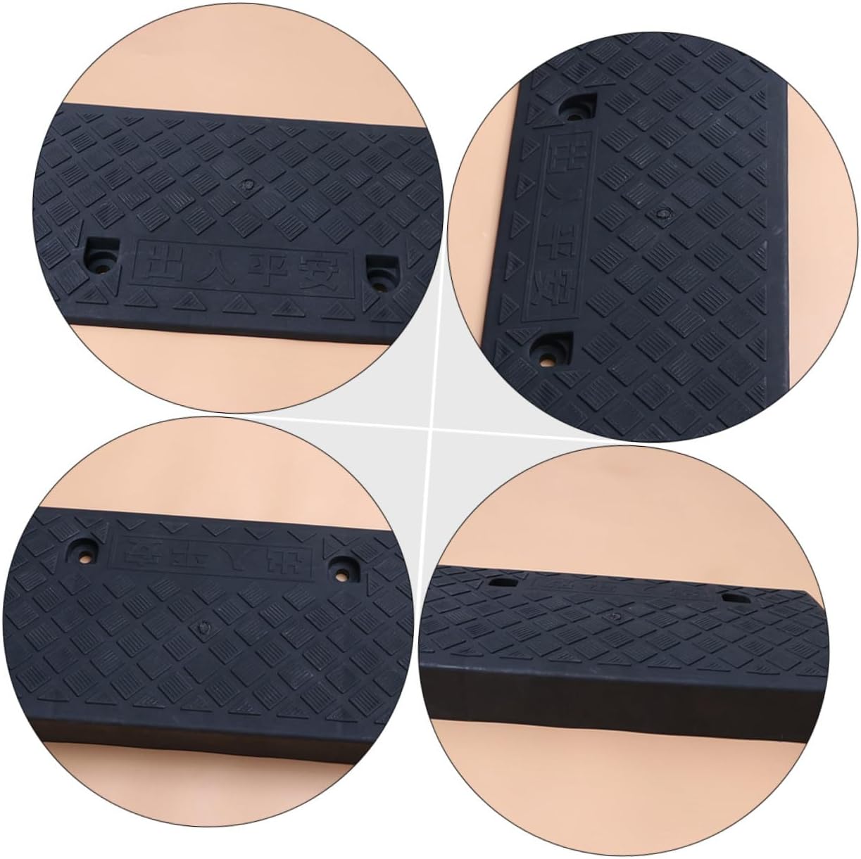 Vehicle Plastic Curb Ramp 50x27x9cm Black Loading Ramp for Cars and Motorcycles for Driveway and Garage Use