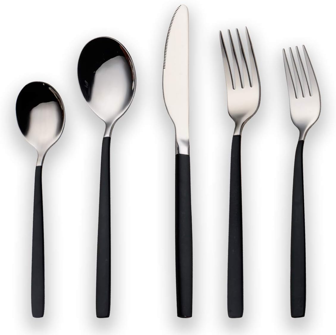 Berglander 20 Piece Titanium Black Plated Stainless Steel Flatware Set
