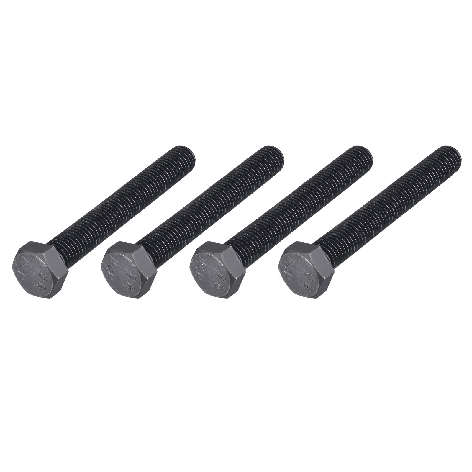 METALLIXITY Hex Bolts (M14-2x100mm) 4Pcs, 8.8 Grade Carbon Steel Fully Threaded Black Oxide, Coarse Thread UNC Hex Head Screw Bolt - for Furniture Repair