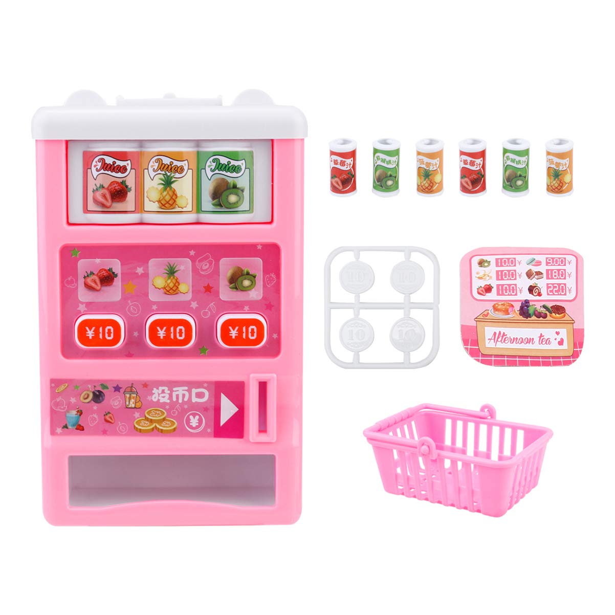 TOYANDONA Kids Vending Machine Toy Pretend Play Electronic Drink Machines Shopping Game Toy Toddlers Early Education Cool Toy for Children Toy (Pink)