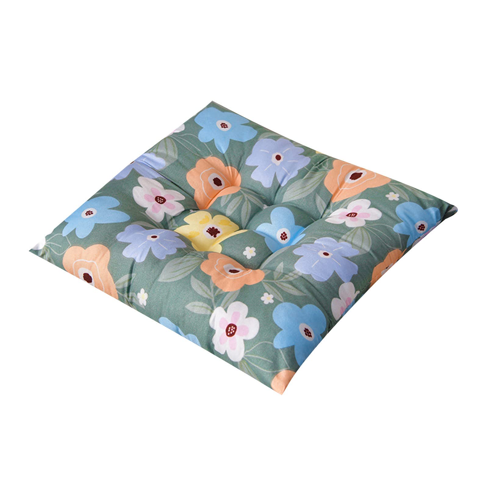 FANSU Chair Pads for Dining Chairs Set of 1 2 4 6, Cartoon Pattern Garden Chair Cushion 45cm, Seat Pads for Kitchen Chairs, Padded Chair Cushions with Ties (6 Pieces,Floral)