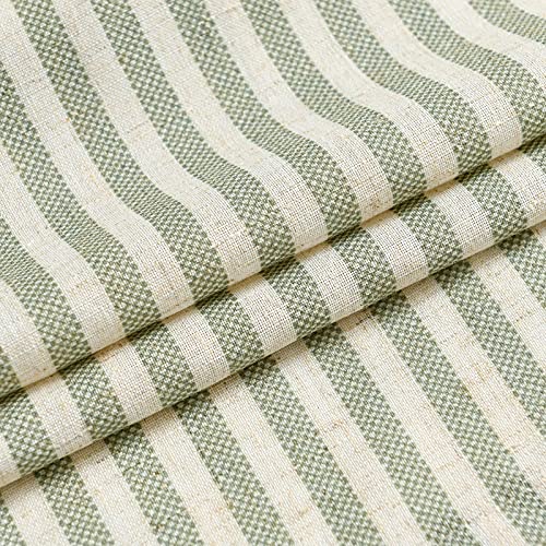 Lazzzy Kitchen Curtains Linen Striped Curtains Green Tier Curatins Cafe Curtains For Bathroom Kitchen Farmhouse Curtains 36 Inch Length Rod Pocket Window Treatment Tiers 2 Panels Set Sage On Beige #TOP30