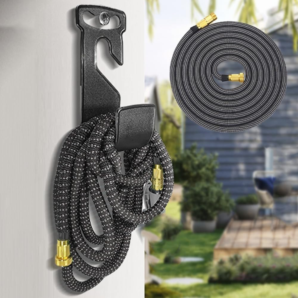 Erweiterbarer Gartenschlauch, 15,2 m, flexibel verstärkt mit 1,27 cm (1/2 Zoll) - 3/4 Zoll Messingbeschlägen und Universal-Hahnanschluss für Haustier-/Autowäsche, Rasen- und