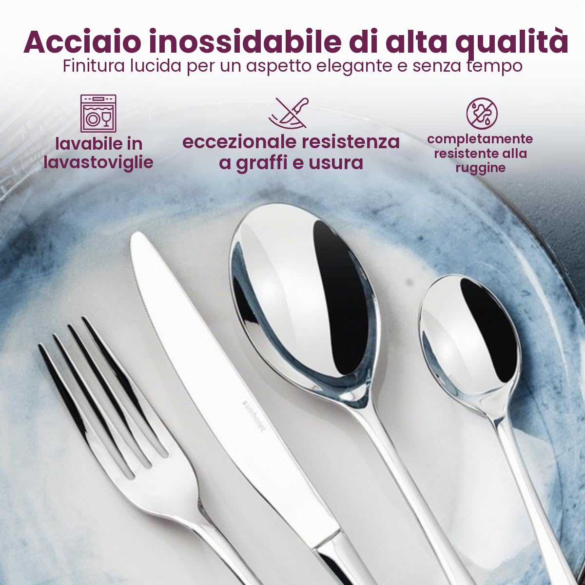 Sambonet Bloom W2404 - Posate, 36 pezzi, acciaio INOX 18/10-52568-83