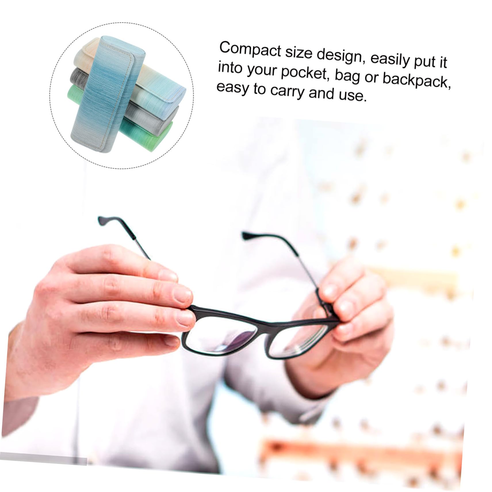 Homoyoyo Scatola Porta Occhiali Astuccio Per Occhiali Sottile Custodia Rigida Per Occhiali Da Sole Custodie Per Occhiali Da Donna Contenitore Per Occhiali Pu