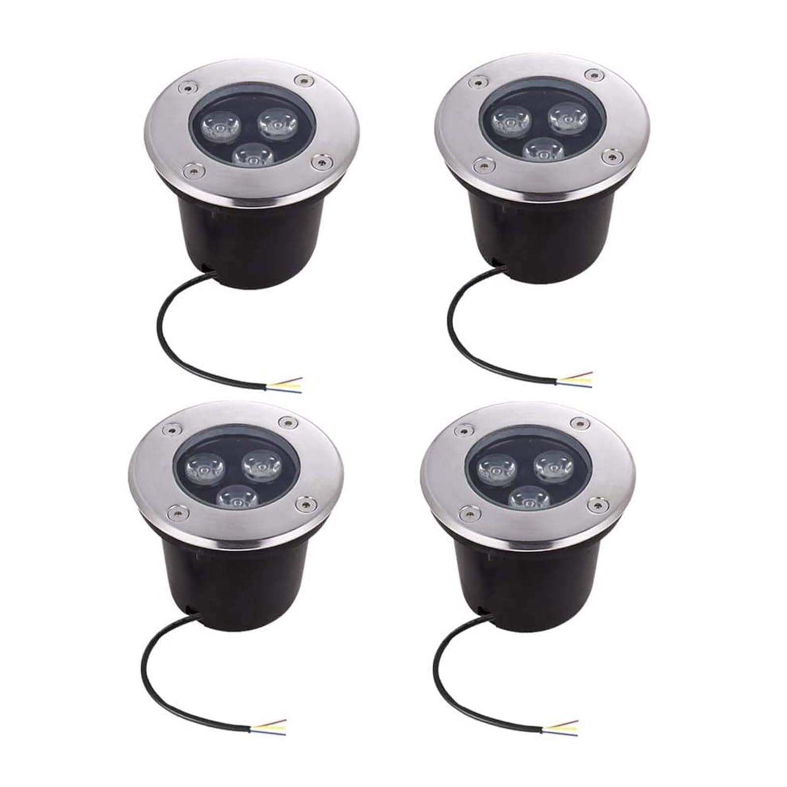 Foco Empotrable Suelo Exterior, LED Jardin 12V Bajo Voltaje Acero Inoxidable 304 Iluminacion IP67 A Prueba Polvo Impermeable por Camino, Terraza (Red,3W)
