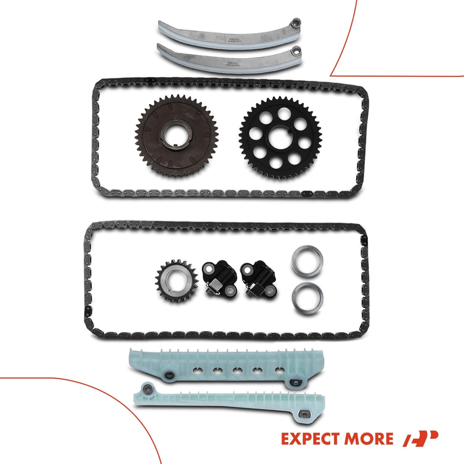 A-Premium Engine Timing Chain Kit W/Guide & Tensioner [fits SOHC, 8Cyl 4.6L] Compatible with Ford Crown Victoria 92-01, Expedition, Mustang & Lincoln Town Car & Mercury Grand Marquis 92-01 & More