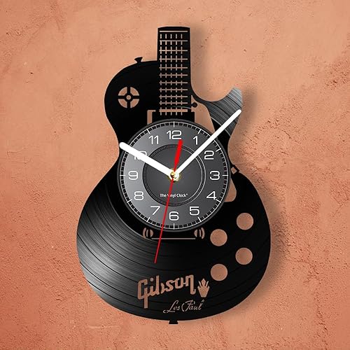Miniatura 8 de Reloj de pared de disco de vinilo de 12 pulgadas para dormitorio, decoración de pared interior del hogar, música colgante de luz nocturna, reloj de