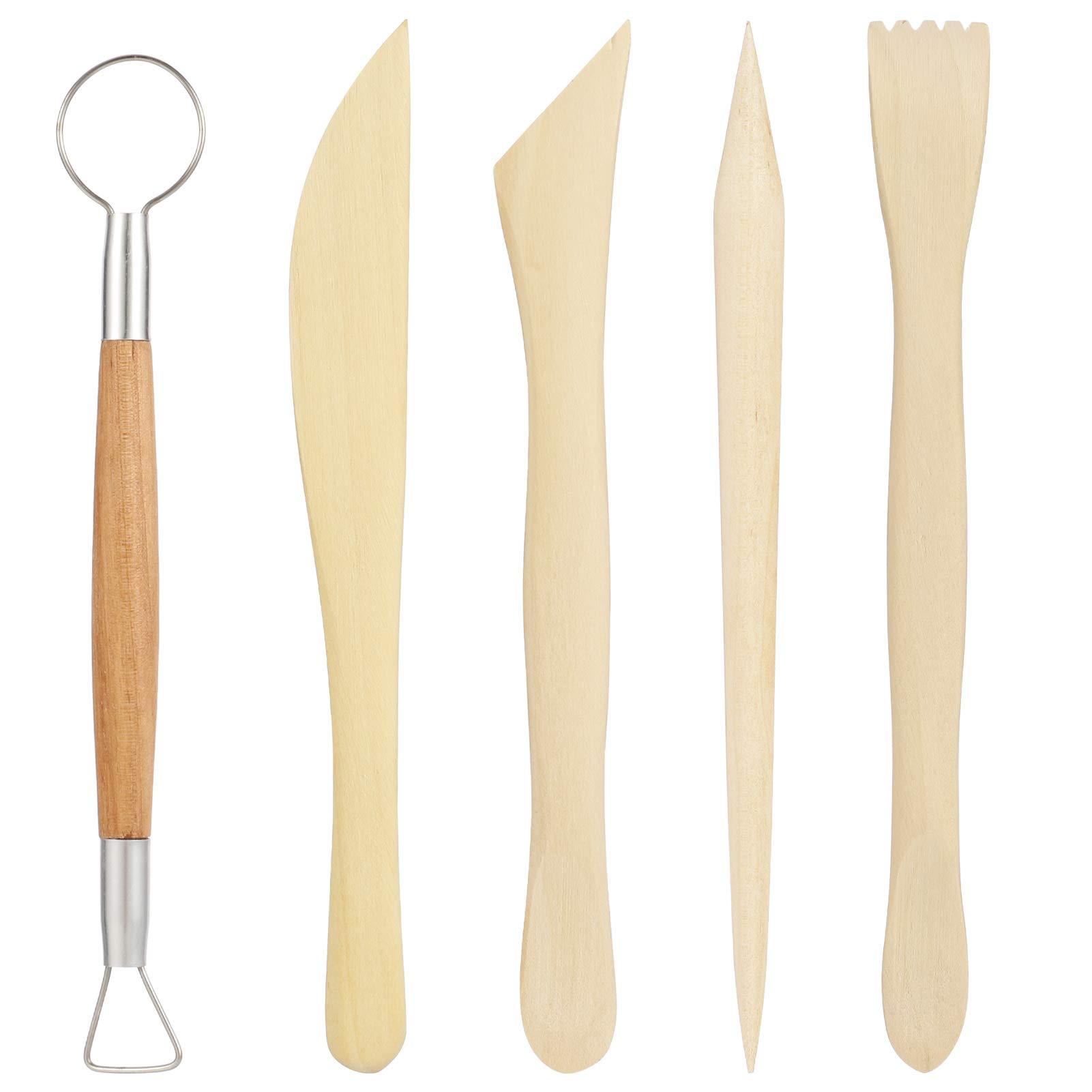 Buy GOTH Perhk 5 Pcs Pottery Sculpting Tools Set, Complete Wooden Clay