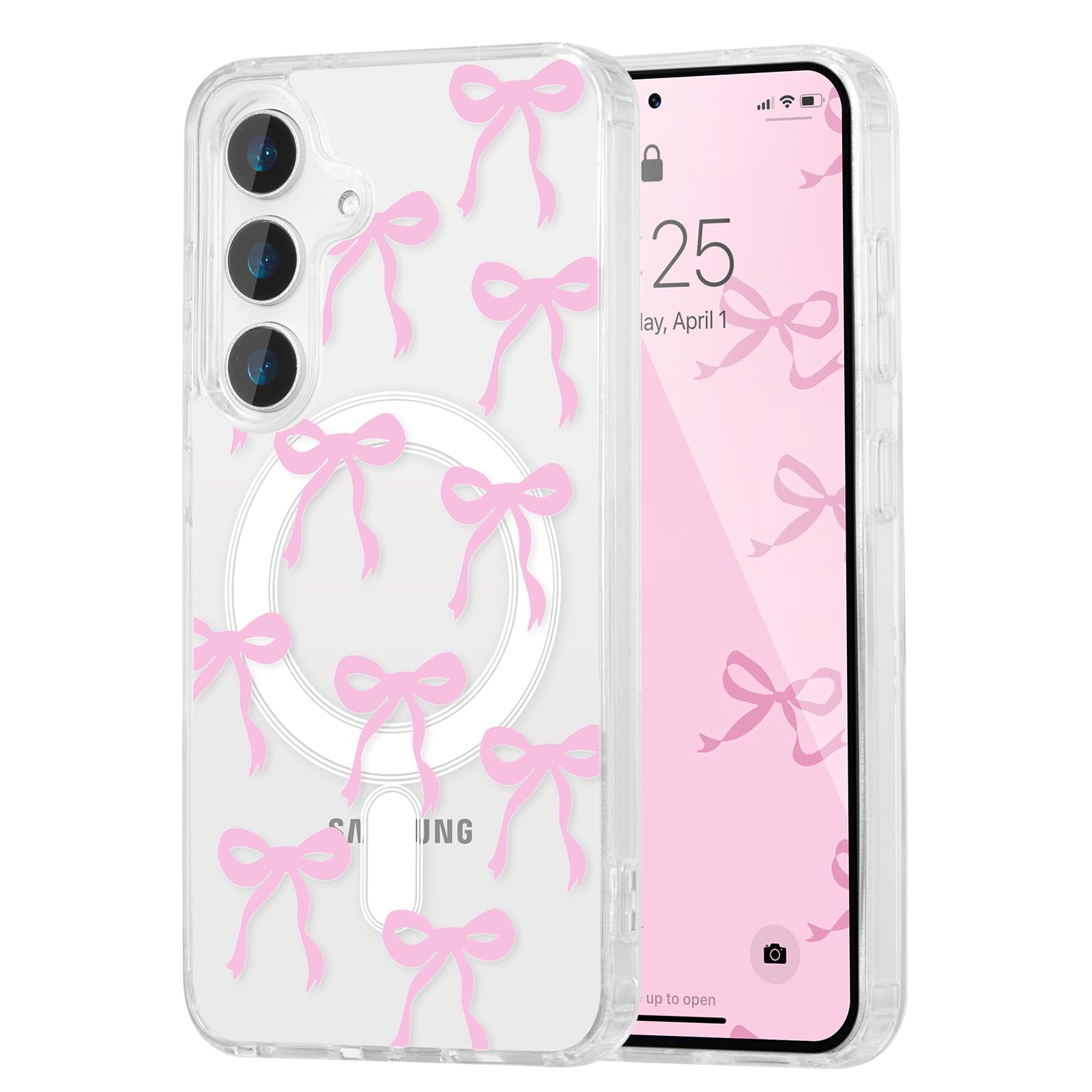 UEEBAI Magnetisch Hlle fr Samsung Galaxy A16 4G/5G, Niedliche Silikon  Tansparent Handyhlle mit Schleife Kabelloses Laden, Weiche Bumper Cover  Case Schutzhlle fr Frauen Mdchen Hlle, Rosa : Amazon.de: Elektronik &  Foto