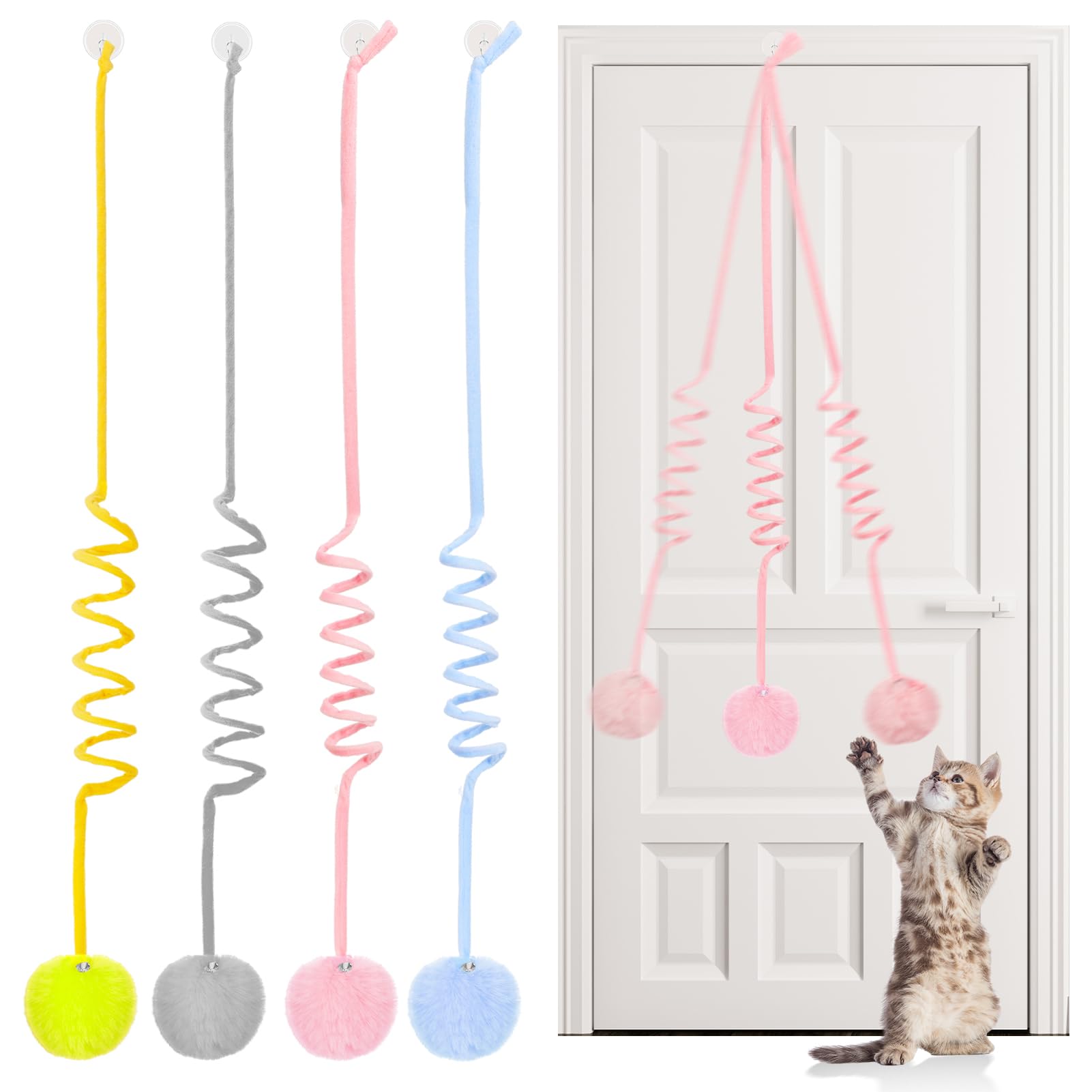 Lixstyea Elektrisches Katzenspielzeug - Türrahmen, Mit Plüschraupe