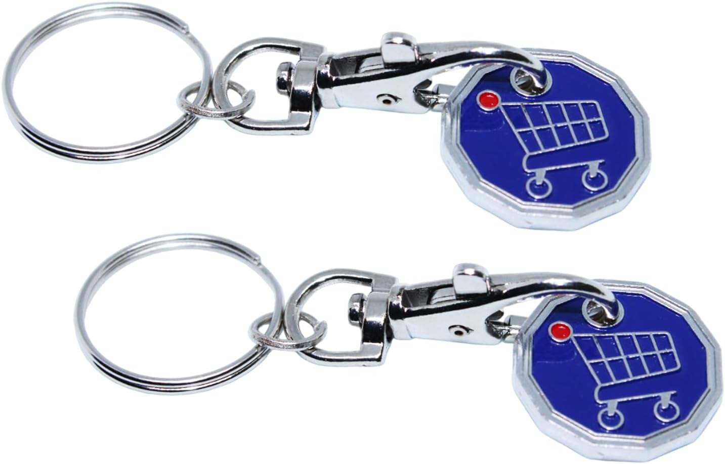 Trolley Token Key Ring New £1 Coin Shape 12 Sided Shopping Cart Keyring Release Shop Locker Keychain - Durable and Convenient Solution for All Shopping Trolleys in the UK (2 x Funky Trolley)