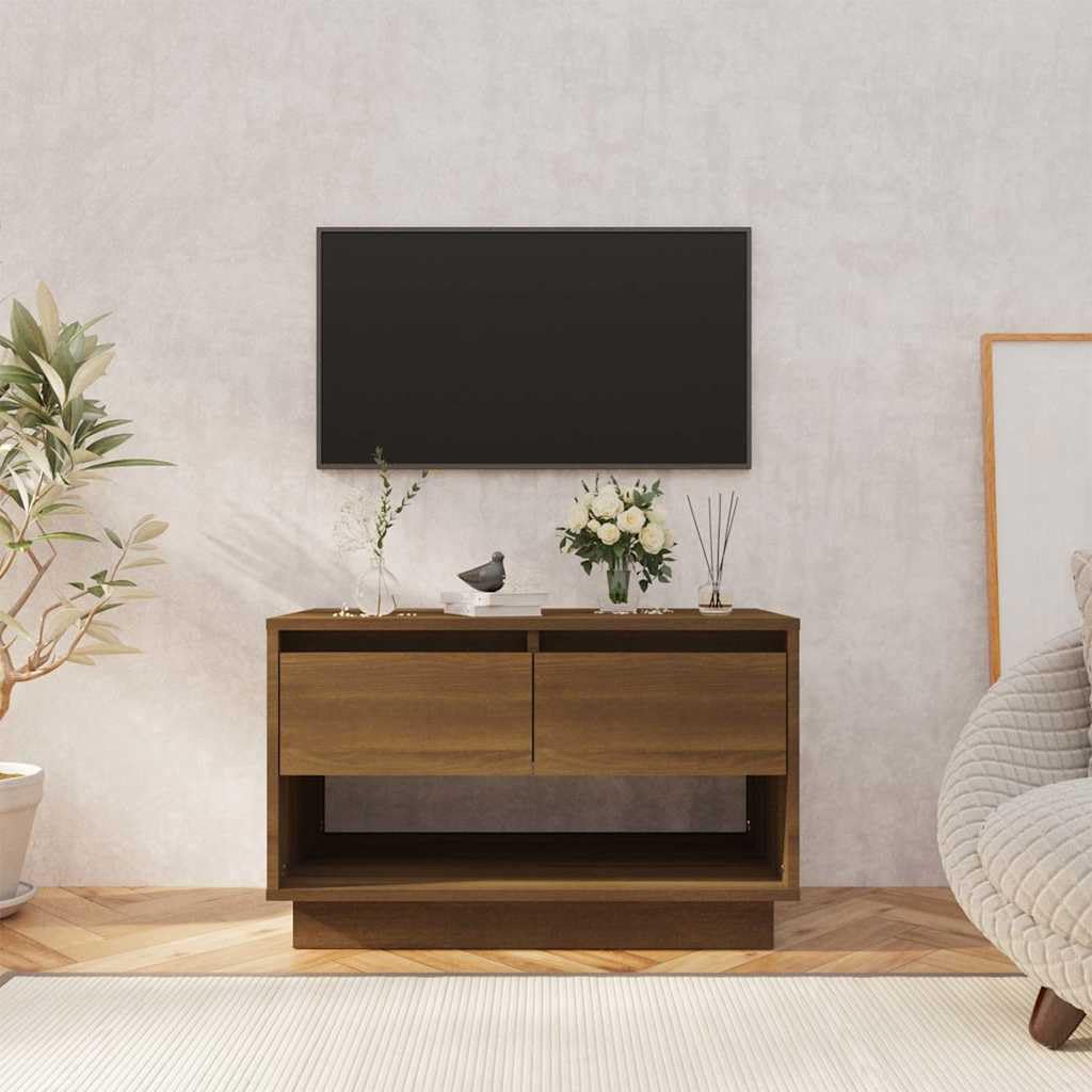 Mobile TV basso, effetto rovere, 70 x 41 x 44 cm, colore: marrone