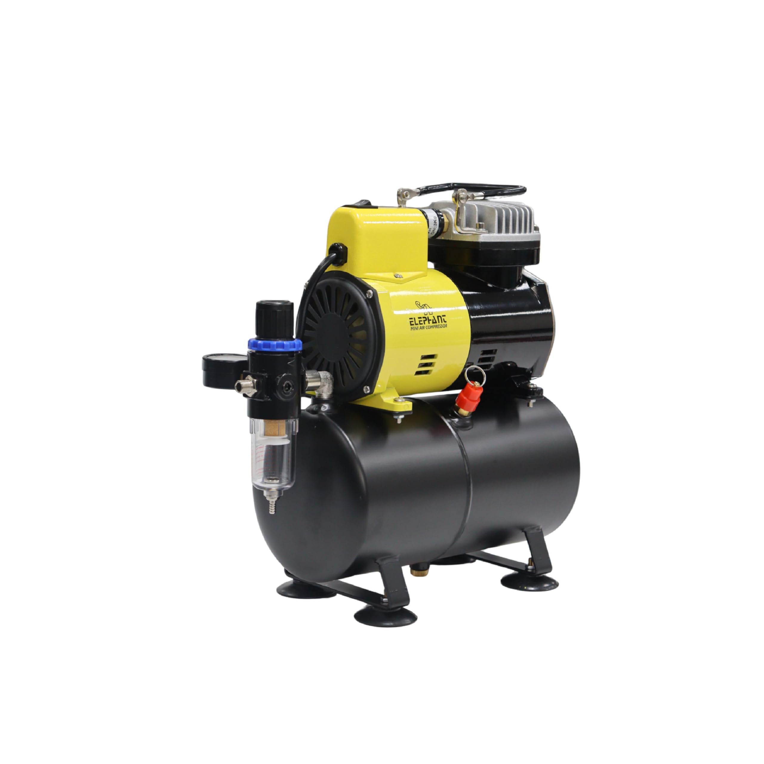 Elephant Piston Type Mini Air Compressor with fan and 3 ltr. Air tank capacity AS-186 for Air Brushes For use Makeup, Cake Decorating, Tattoo, Face, Body Painting Airbrushing. (AS-186)-image-18