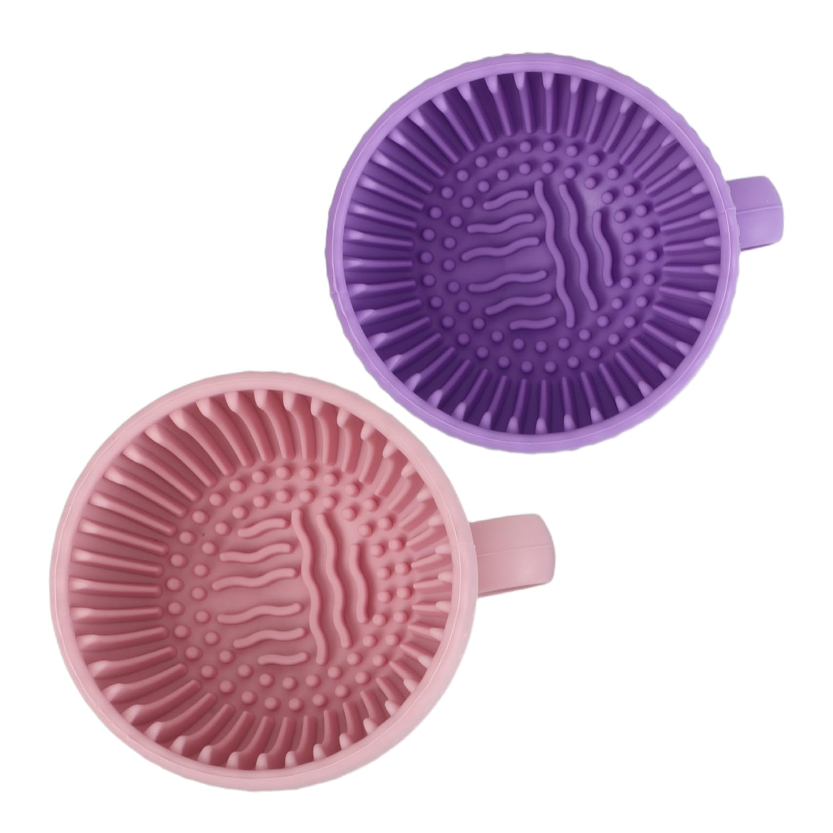 FRCOLOR Makeup Brush Cleaning Bowl 2-piece Silicone Portable Durable Deep Cleaning Gentle on Makeup Brushes Multifunctional for Travel Home