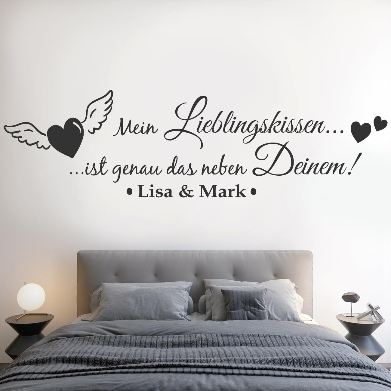 Wand Deko Wohnzimmer Tjapalo® A13 Wandtattoo Kuschelzone Mit Namen, Datum  Und Wandtattoo Schlafzimmer, image size:1300x1300