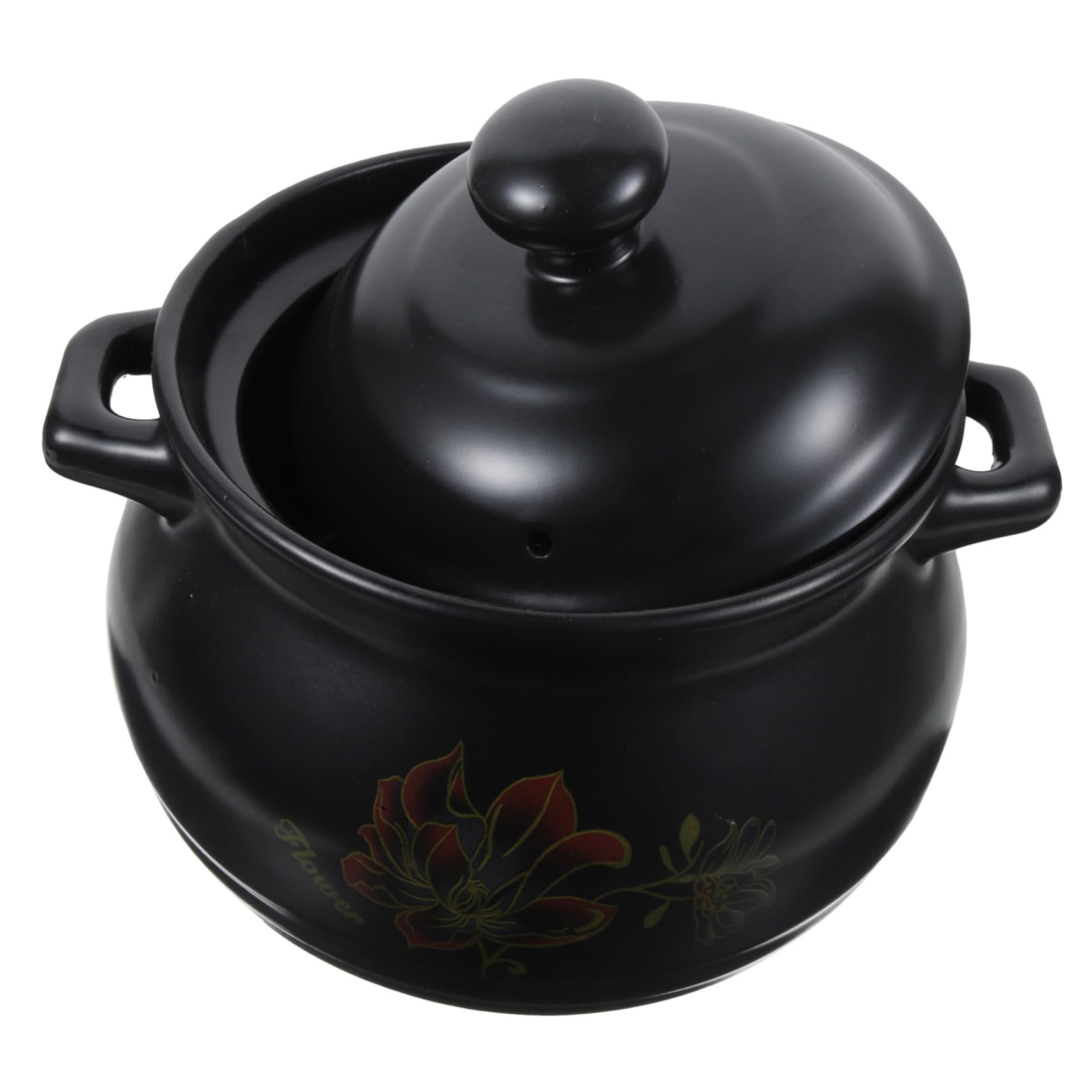 Pot céramique pour soupe noir contre les plats qui refroidissent vite