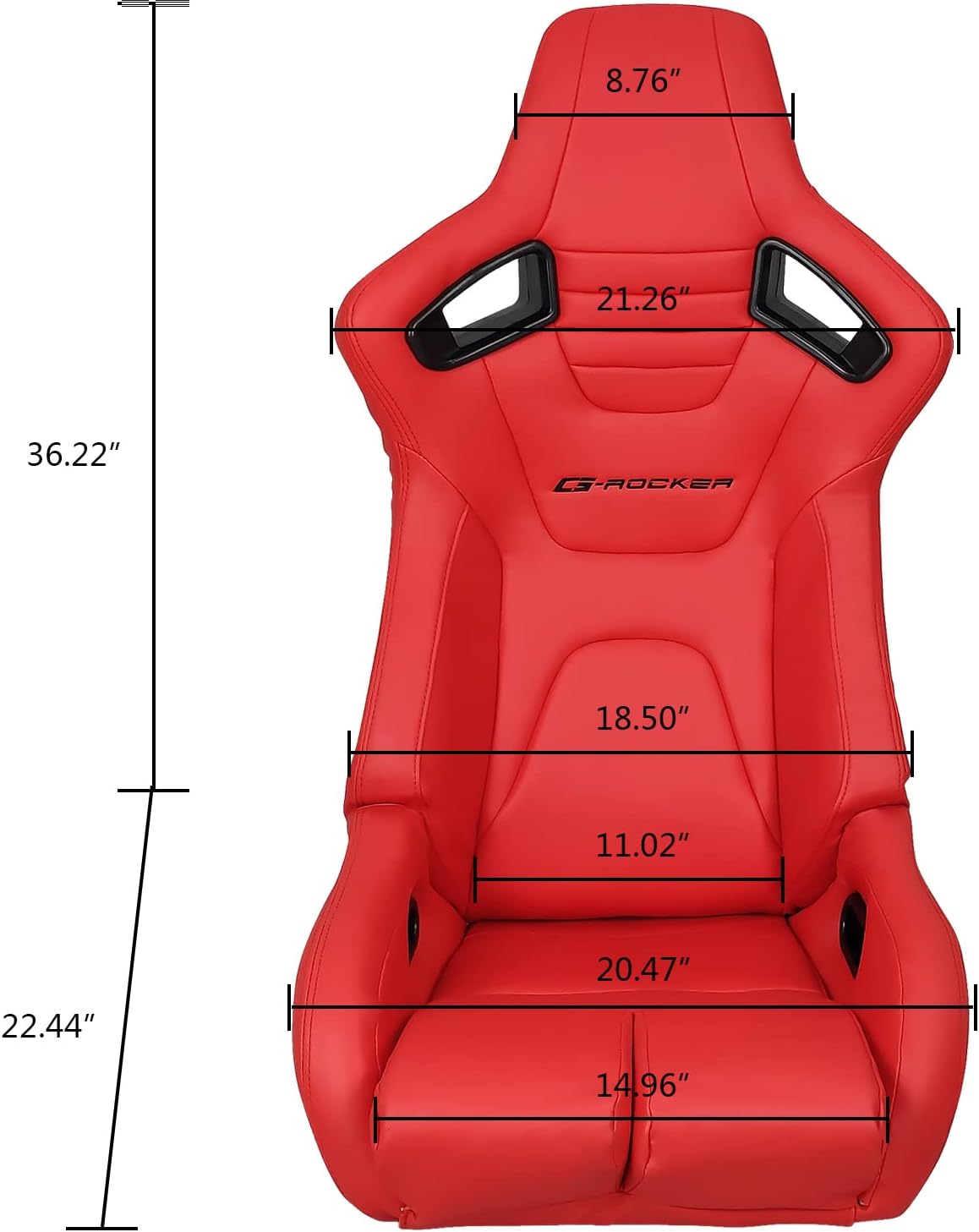 IKON MOTORSPORTS, Universal Bucket Racing Seat Right Passenger Side with Dual Slider, Red PU Leather Reclinable