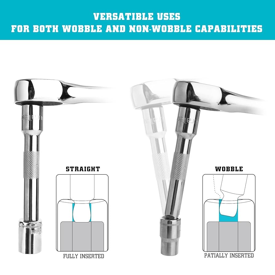 DURATECH Wobble Socket Extension Bar Set, 1/4