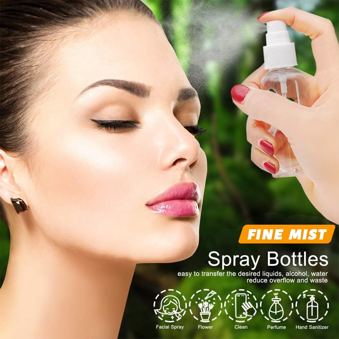 NJCXOLA 4 Piezas Bote Spray, Botellas Aerosol Vacío Plástico, Spray Bottle, Botella de Spray rellenable Vacío,Botella de Pulverizadora Transparente,para Aceites Esenciales, Limpieza, Perfume