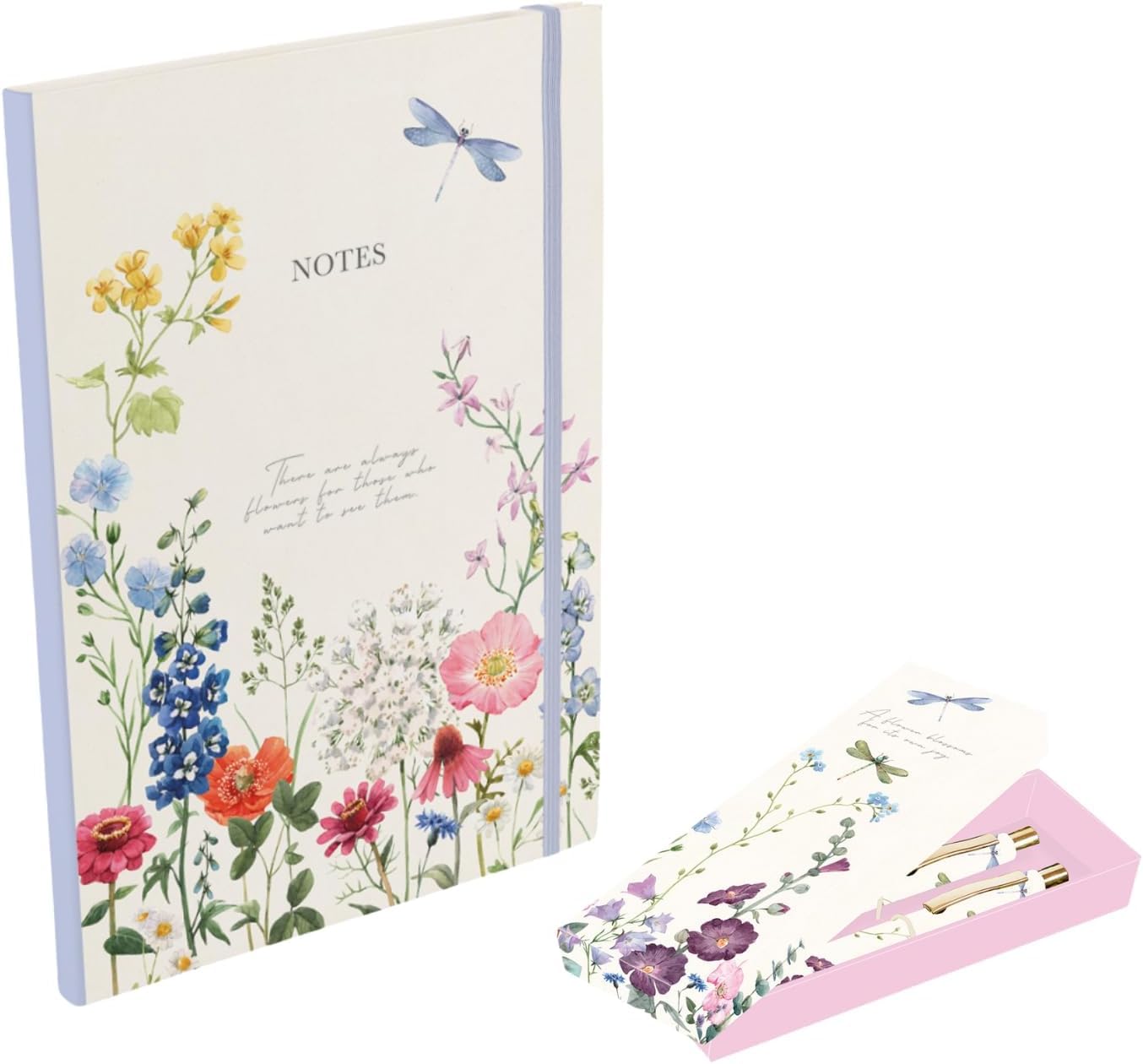 The Gifted Stationery Co. Ltd. Notebook and Pen Set, Elegant Collection (Multi Wild Harmony A4)