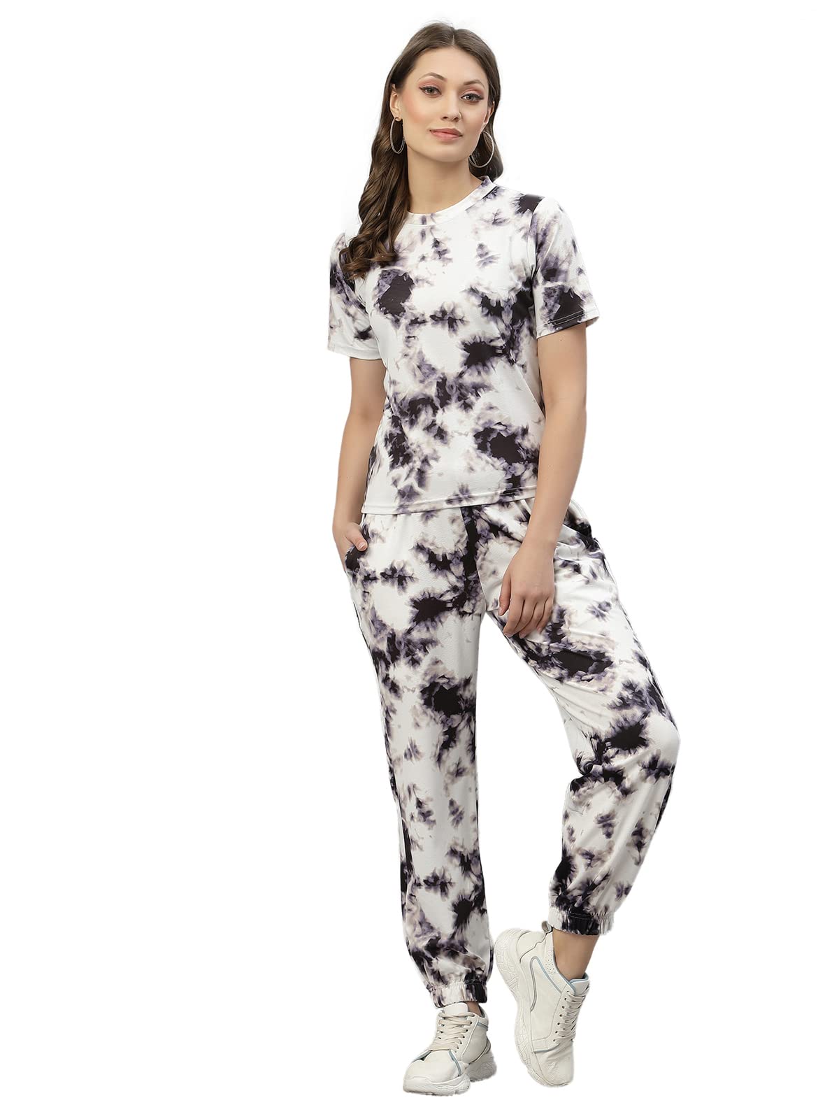 Women'S Cotton Lycra Printed & Knitted Round Neck Night Wear Set Of Top And Pazama-image-34