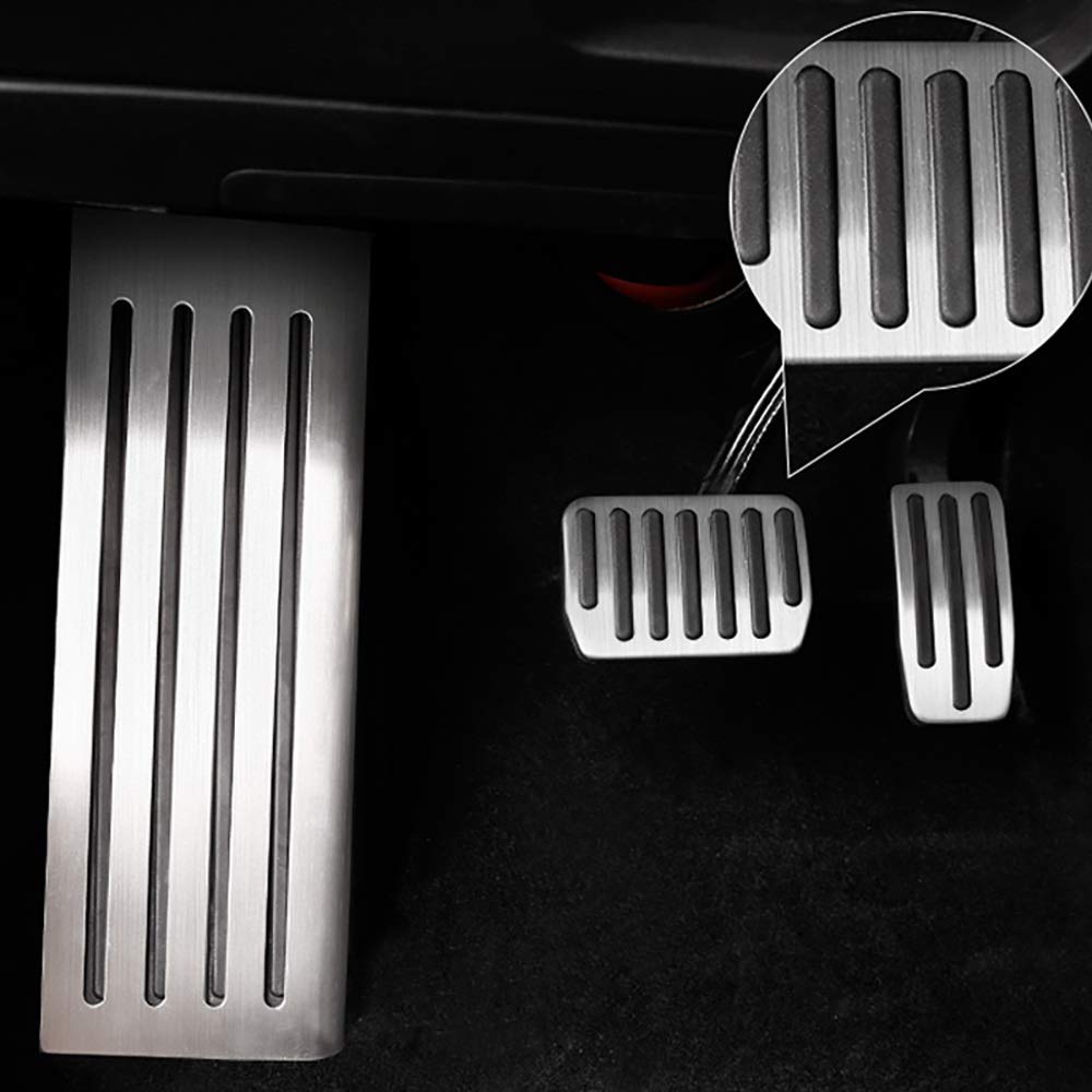 Pedały Samochodowe,Pedał Auto Foot Pedał Pedał Pokrywy dla Tesla Model 3 Akcesoria ze stopu aluminium Akcelerator Hamulec Reszta Pedał Model Three (Color : 3 pedel)