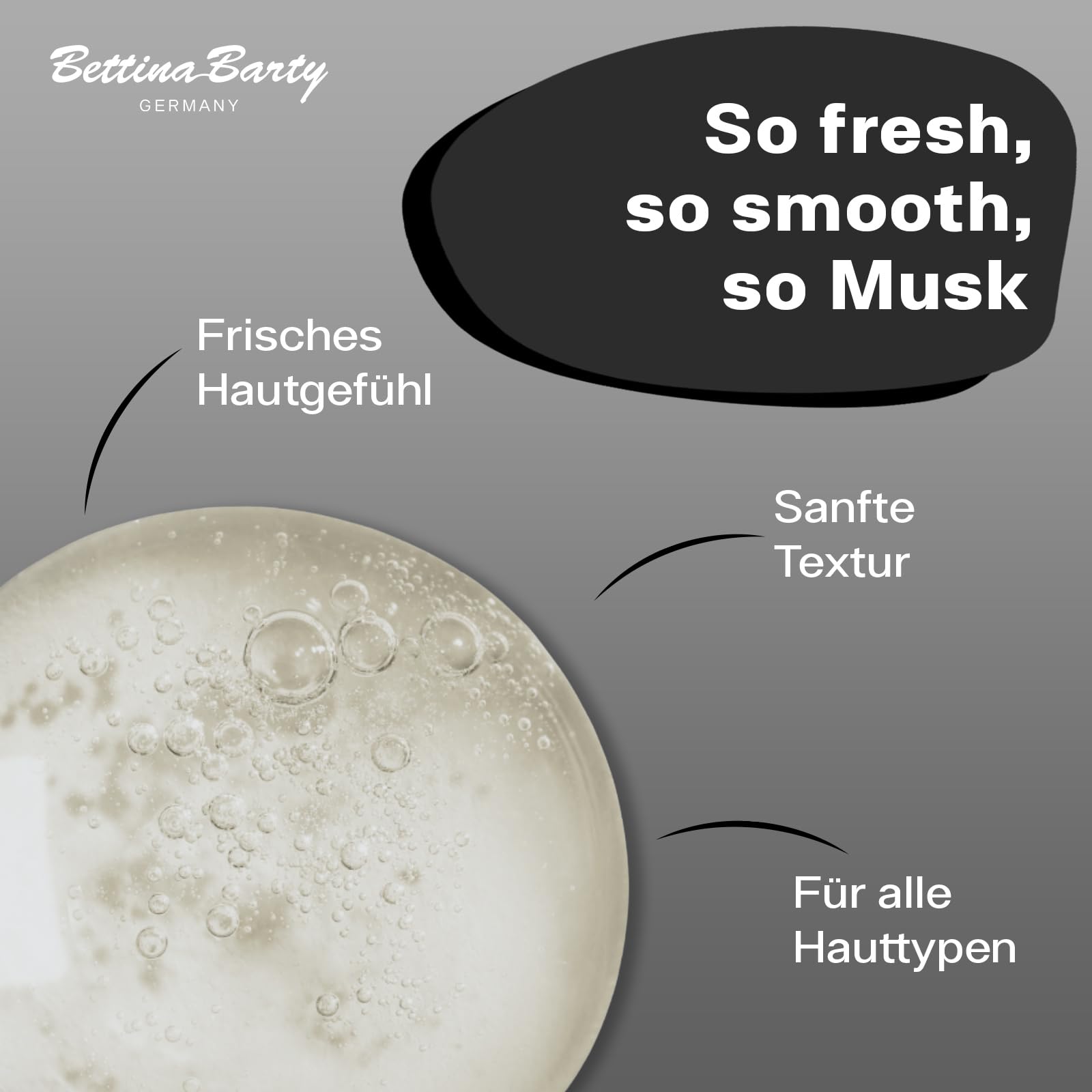 Bettina Barty Musk Bath & Shower Gel 12 x 500 ml – Duschgel mit sinnlichem Moschusduft – Feuchtigkeitsspendende Pflege für alle Hauttypen