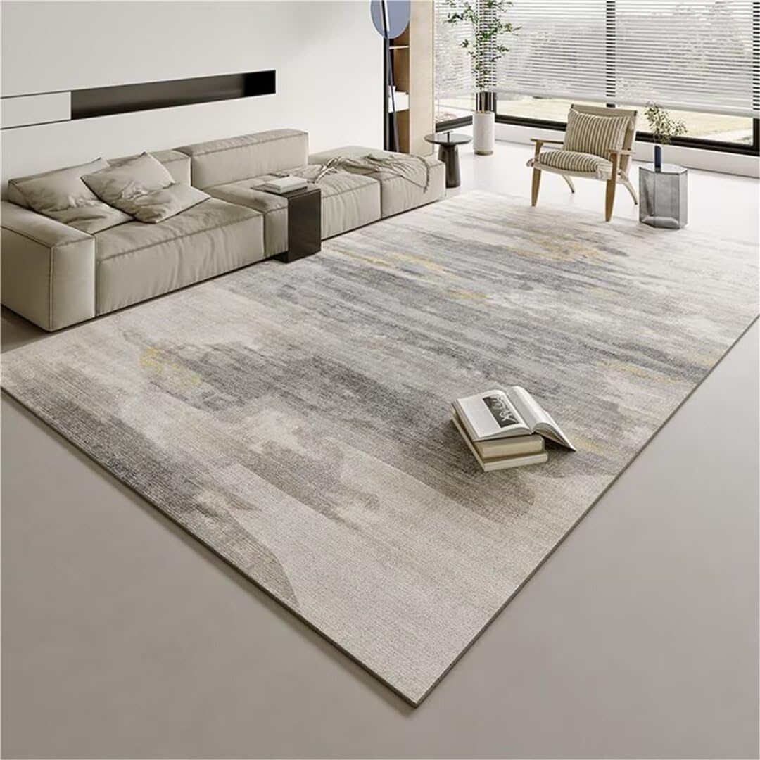 Tapis en peluche douce gris pour réchauffer le salon familial